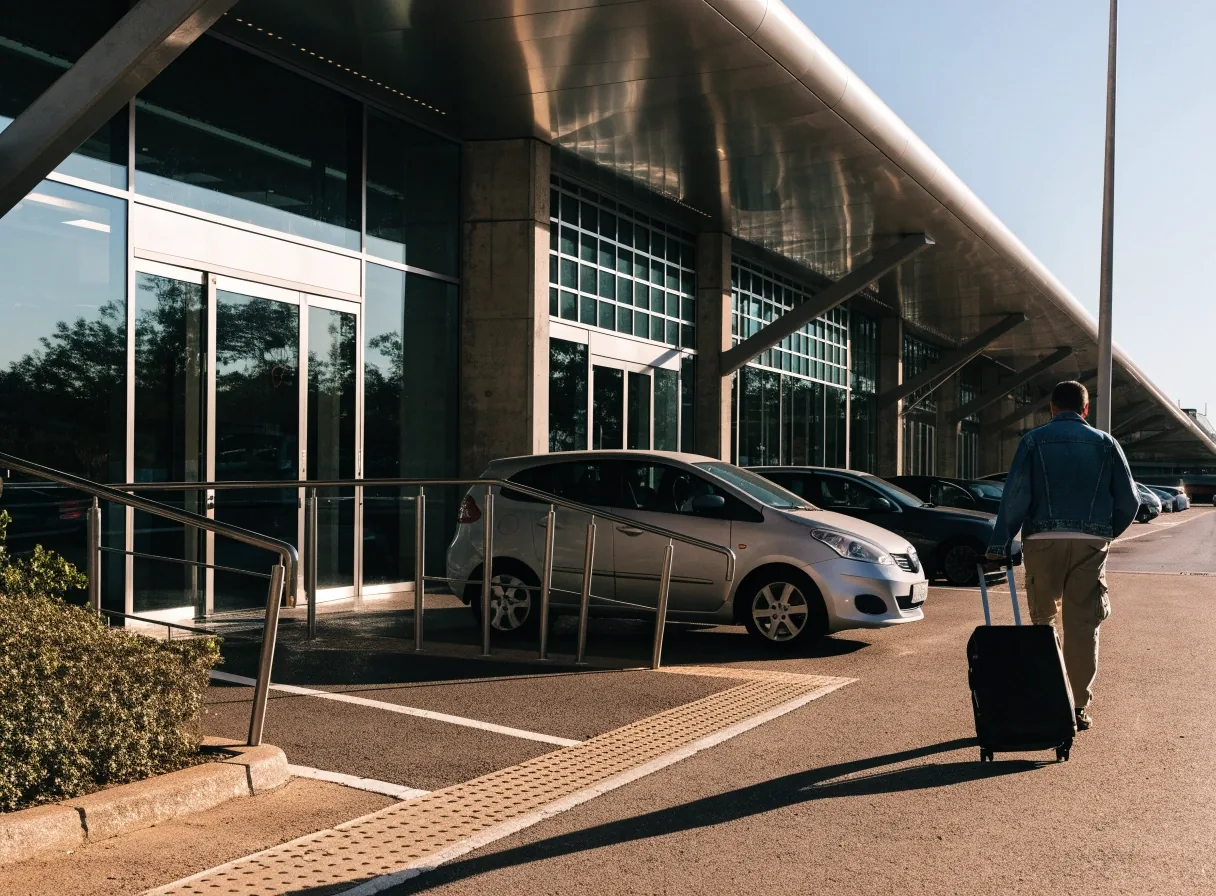Accessible parking bays near terminal entry