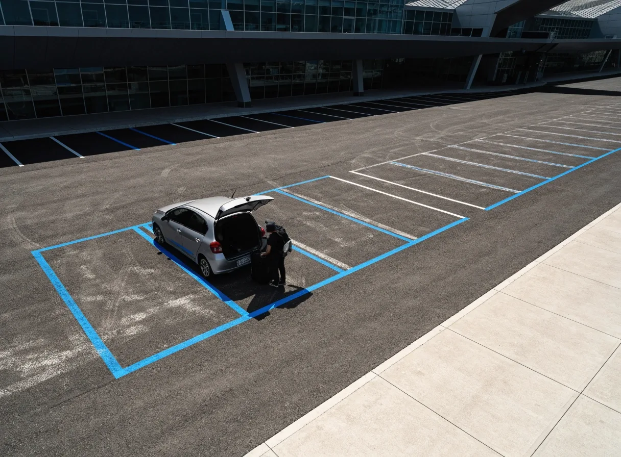 Accessible parking bays near Brisbane Airport terminal