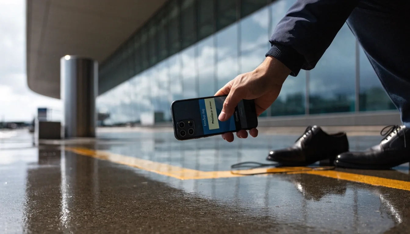 Travellers walking from car park to Brisbane Airport international terminal