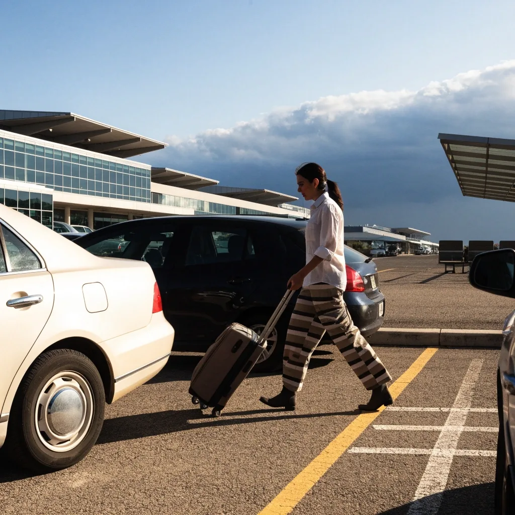 Covered and open-air parking bays at Brisbane Airport