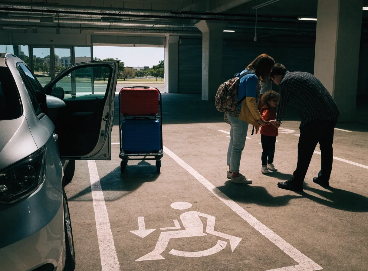 Travelers meeting at Brisbane Airport international pickup area